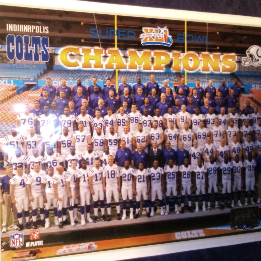 Indianapolis Colts Super Bowl XLI 8X10 Licensed Photo In 11X14 Blue Matted Frame - Picture 3 of 9